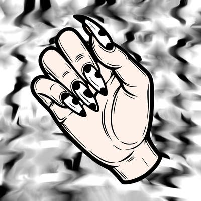 hand with nails on