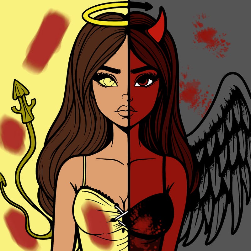 devil vs angel realistic girl
