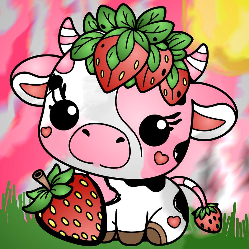 cute strawberry cow