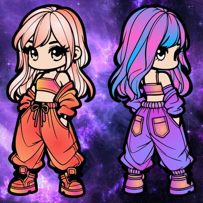 girl in crop top and baggy pants