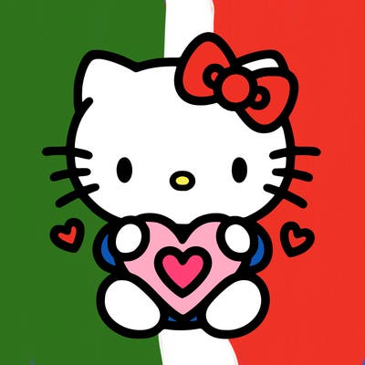 cute hello kitty with heart