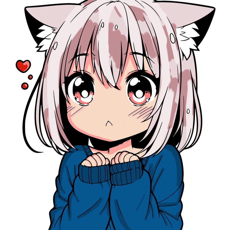 shy anime catgirl