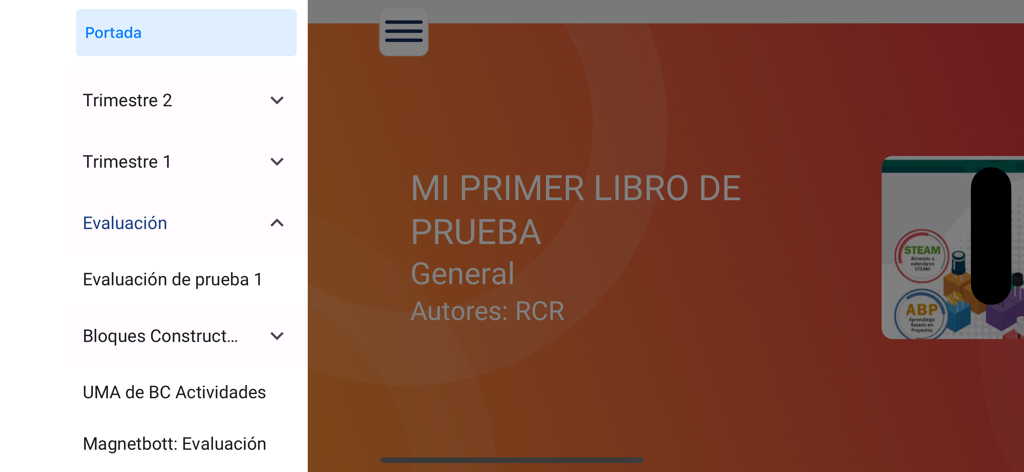 Nimbus GED - Interface of the Nimbus GED educational app showing a side navigation menu and course content in Spanish