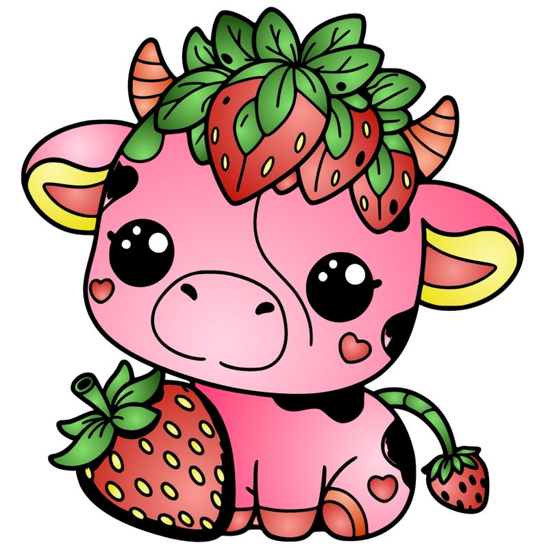 cute strawberry cow