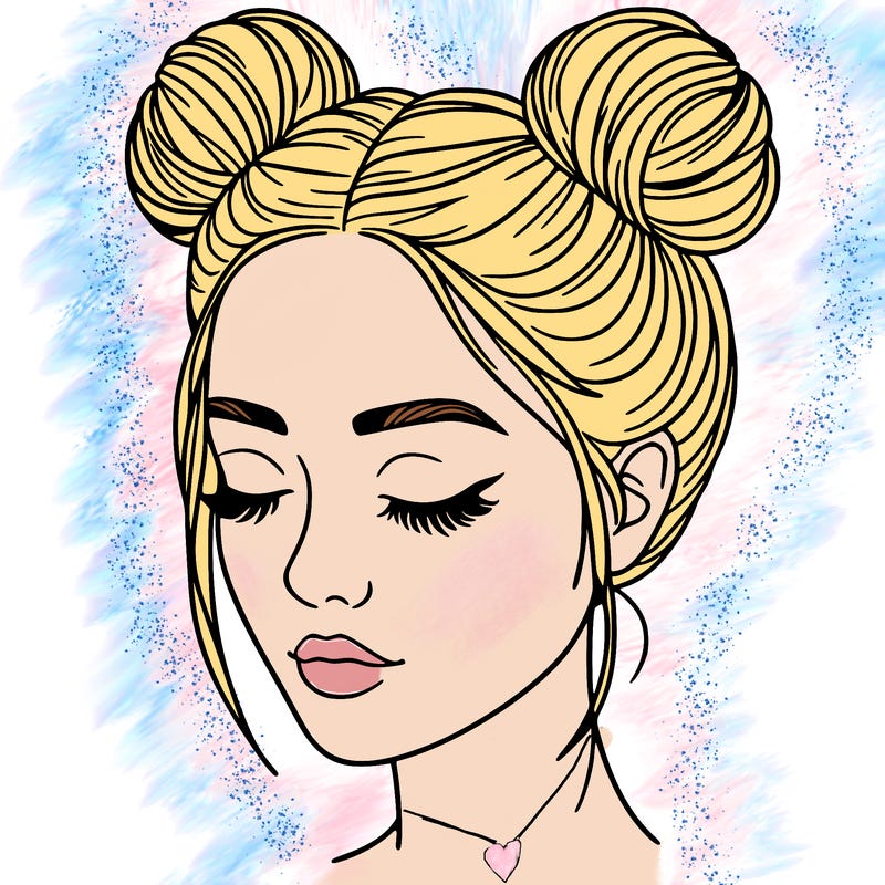 woman with hair buns