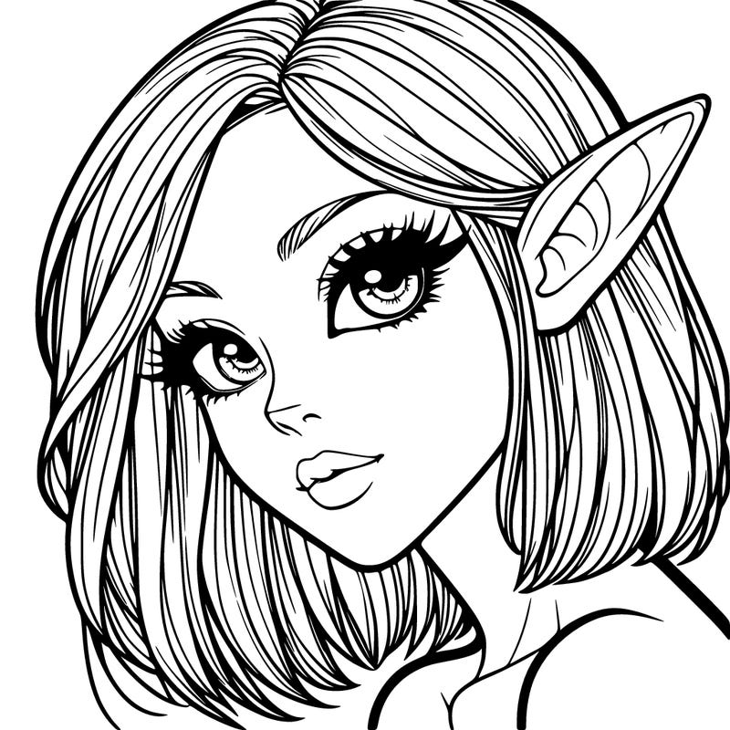 realistic girl with elf ears