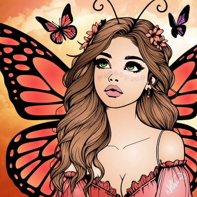 butterfly fairy realistic girl