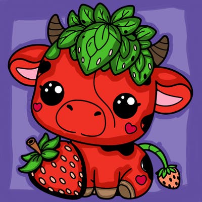 cute strawberry cow