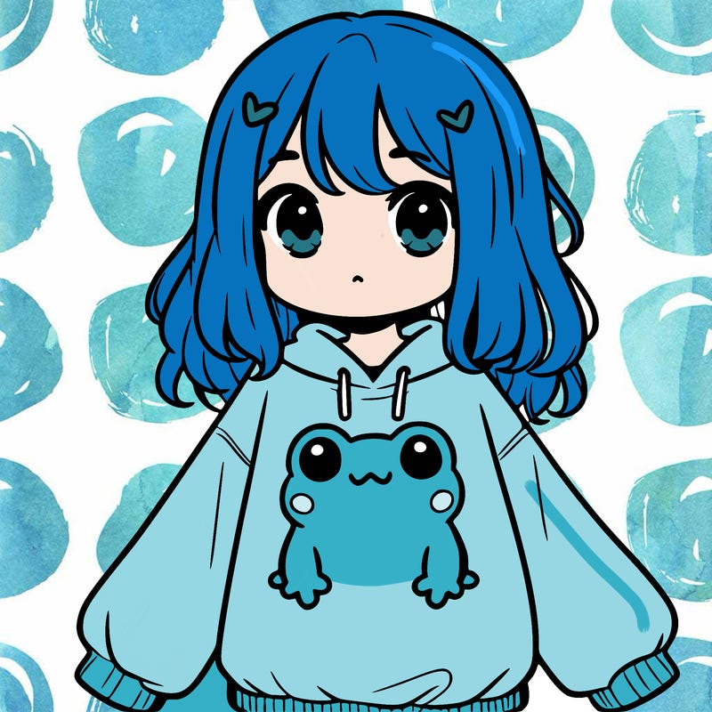 girl wearing frogging sweatshirt