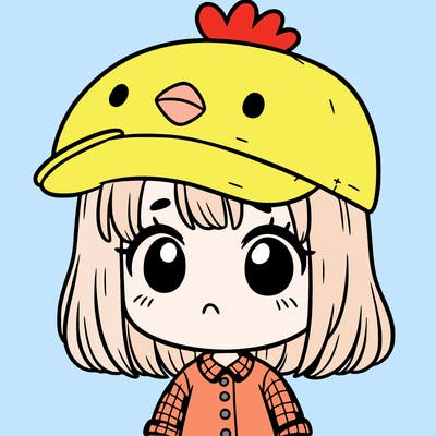 cute girl with chicken hat