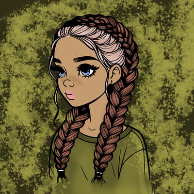 realistic girl with braids