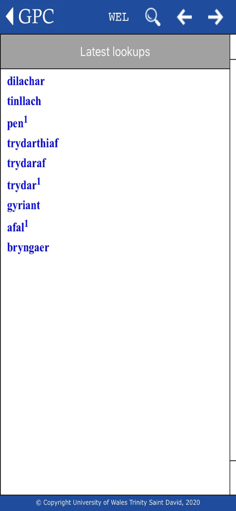 GPC Geiriadur Welsh Dictionary - Reference App | MWM
