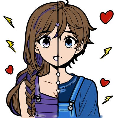 realistic girl boy split