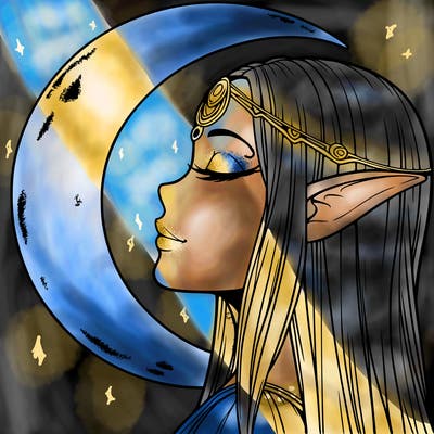 a realistic moon elf