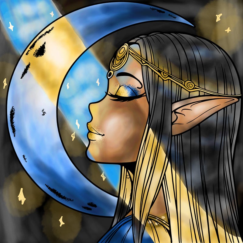 a realistic moon elf