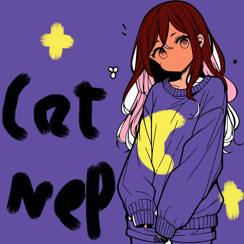 manga teen girl  in a sweater and baggy pants