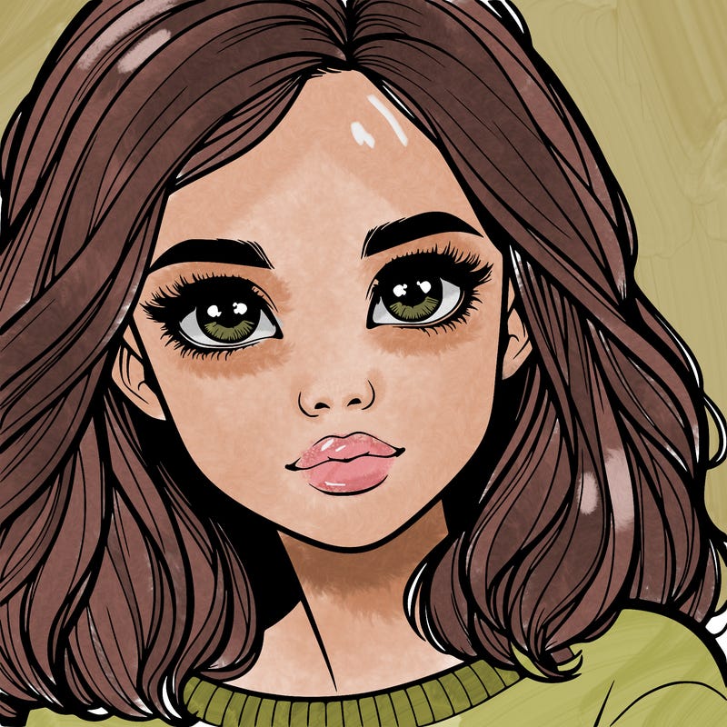 realistic girl whith cute eyes