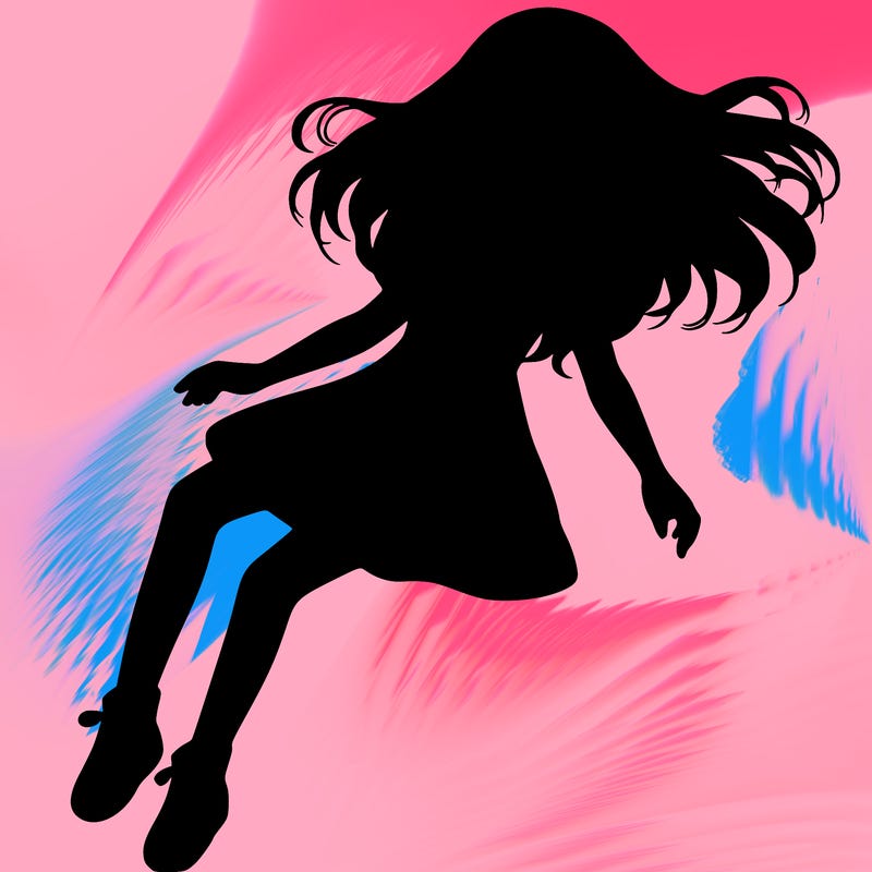 realistic girl floating