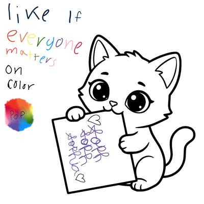 a small cat with a blank sheet of paper in its hand. the cat is sooooooo cute!