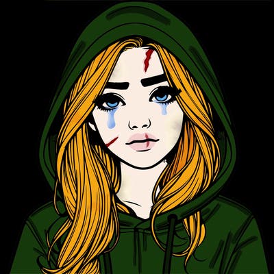 realistic girl with a hoodie