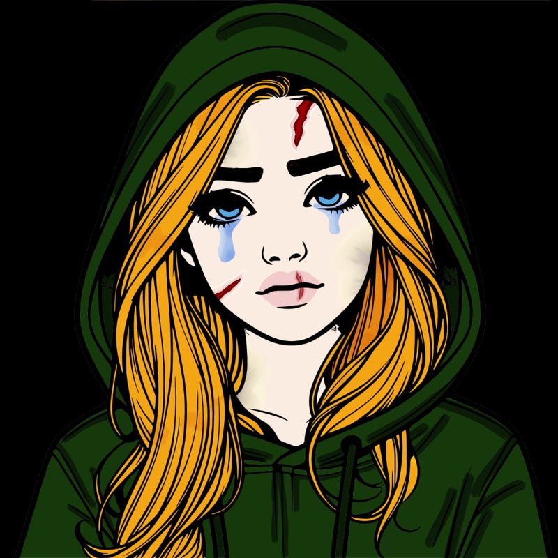 realistic girl with a hoodie