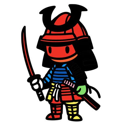 samurai in simple japanese armor