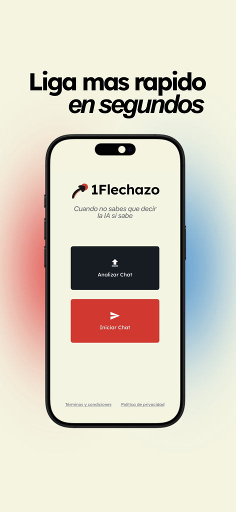1Flechazo - 1Flechazo 데이트 어시스턴트 앱 메인 화면, 채팅 분석 버튼 포함