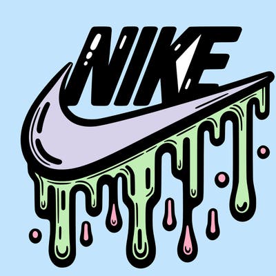 dripping nike logo