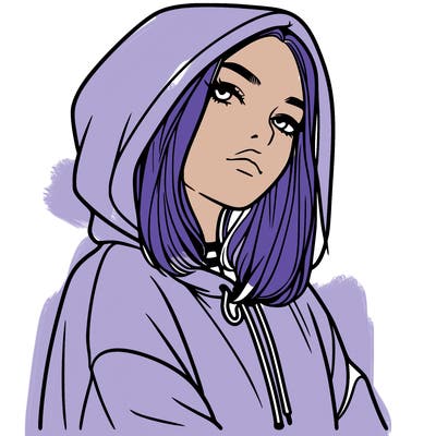 a realistic girl in a hoodie