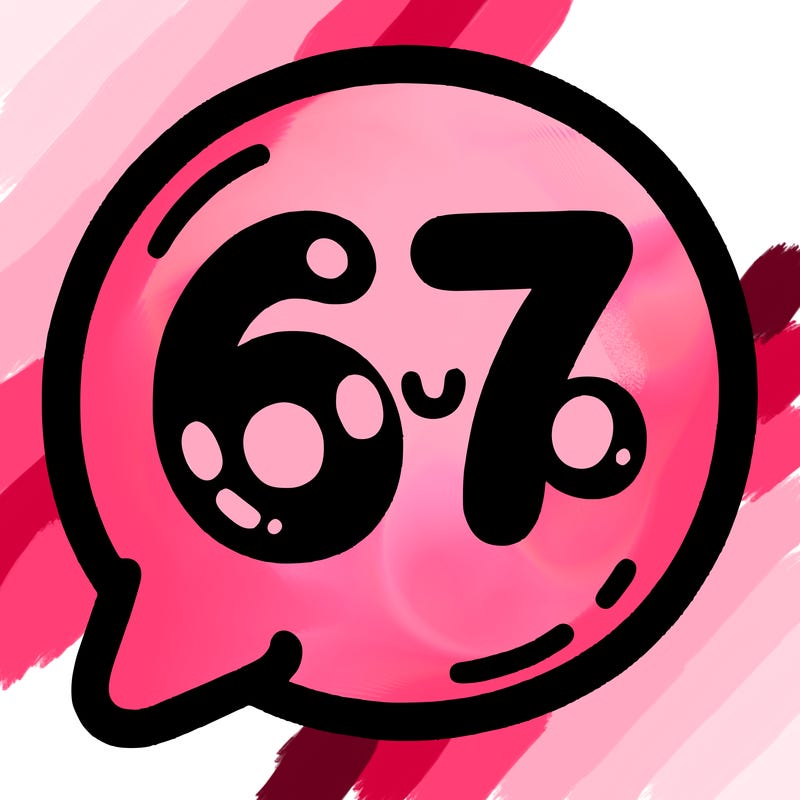 bubble that says 67