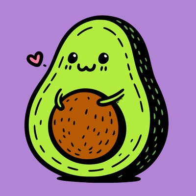 an avocado hugging an avocado