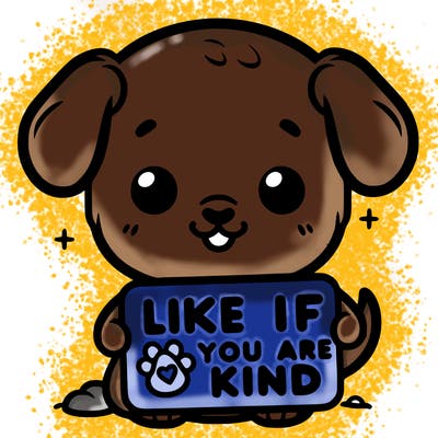 make a sign that says like if you are kind with a cute little dog