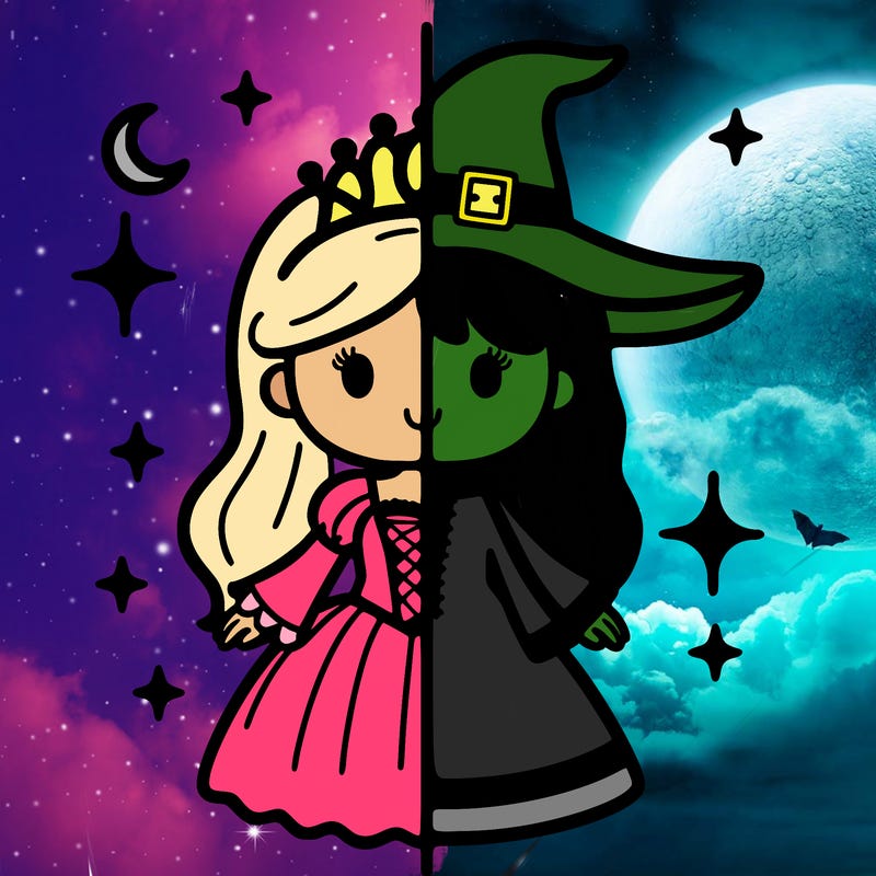 split princess and witch