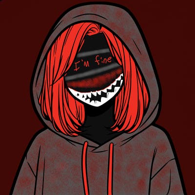 a faceless girl in a hoddie