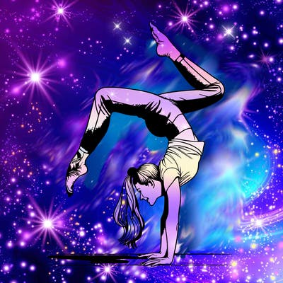 a woman doing a handstand realistic