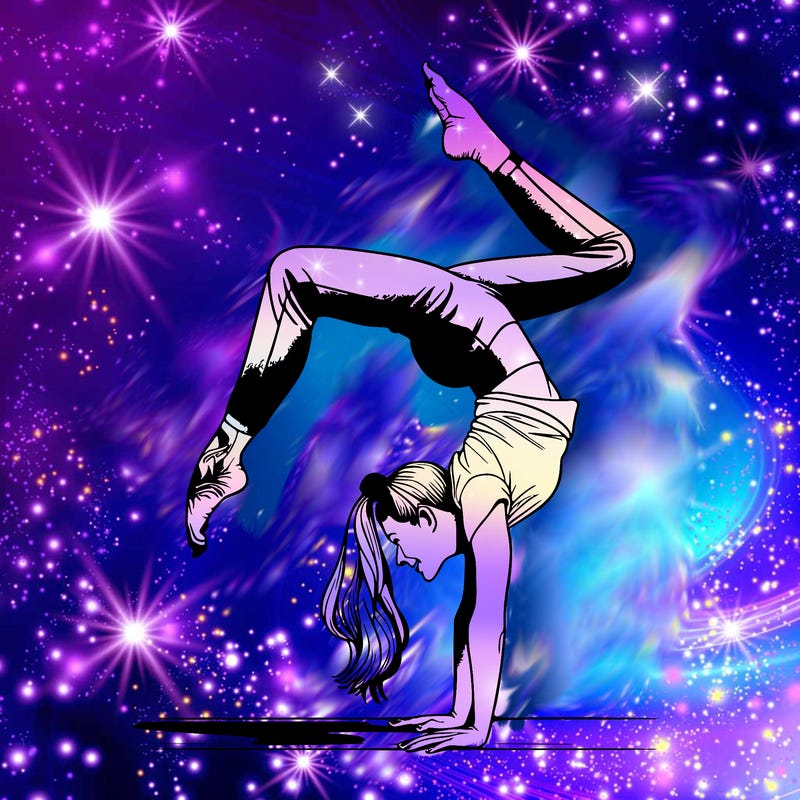 a woman doing a handstand realistic