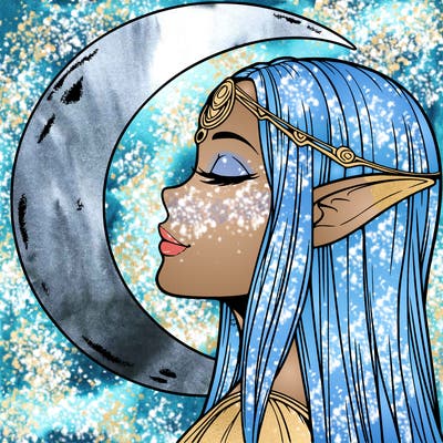 a realistic moon elf