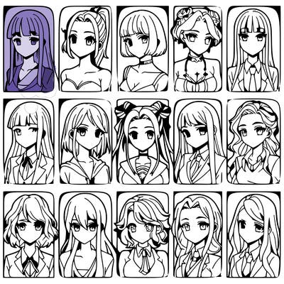 girls that look diffrent anime