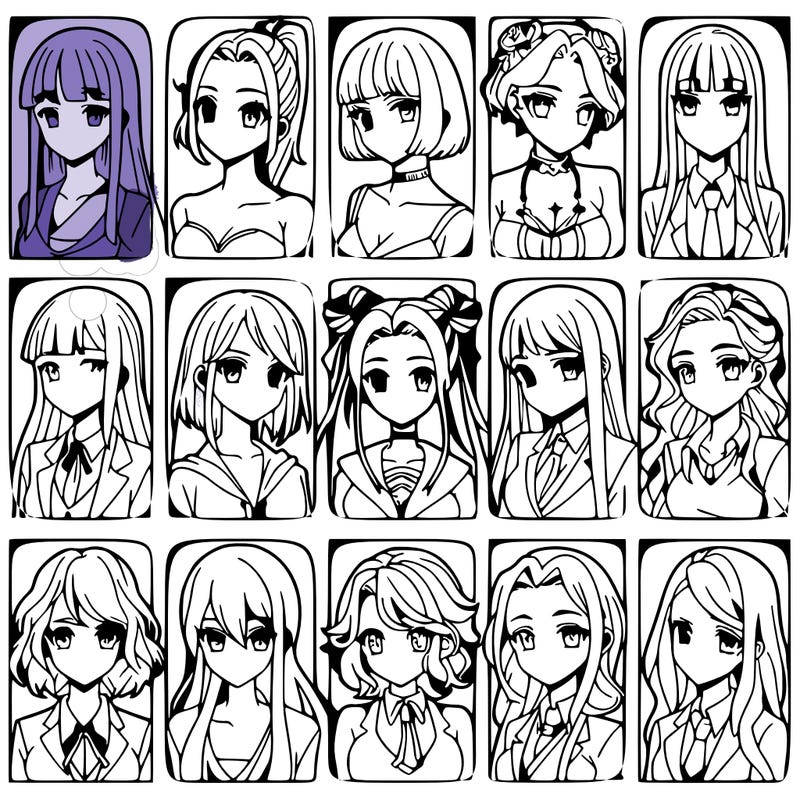 girls that look diffrent anime