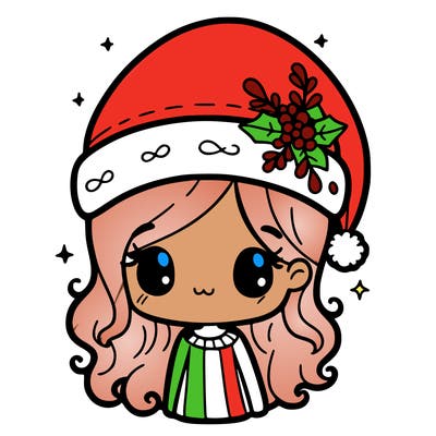 christmas hat girl