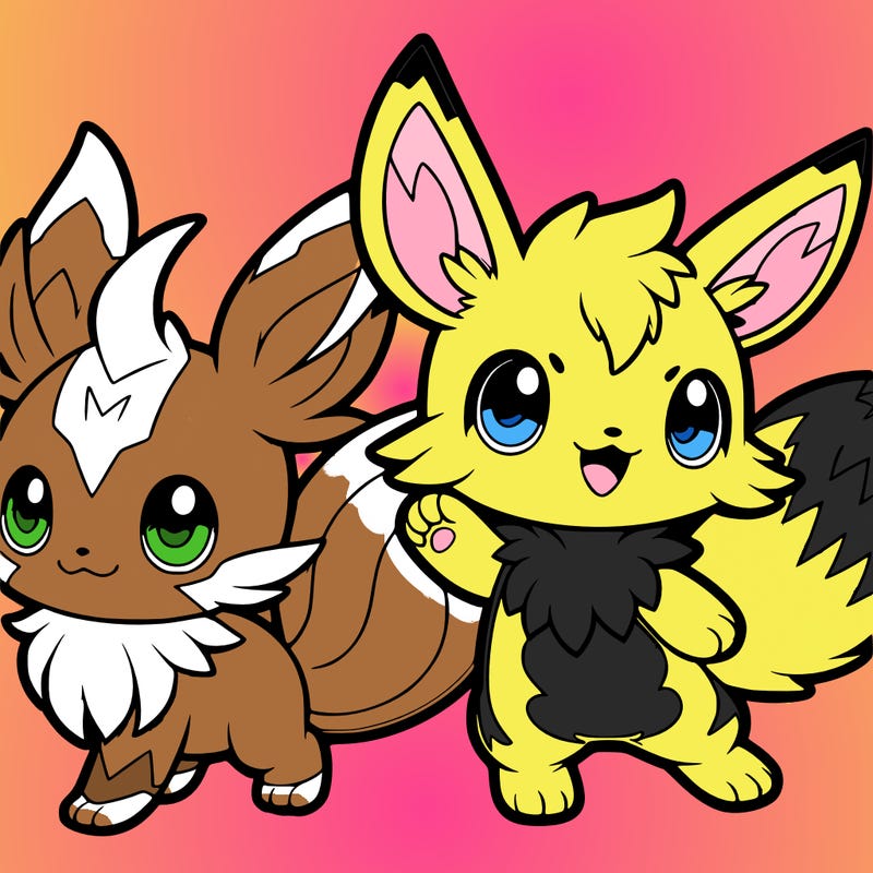 pikachu and eevee