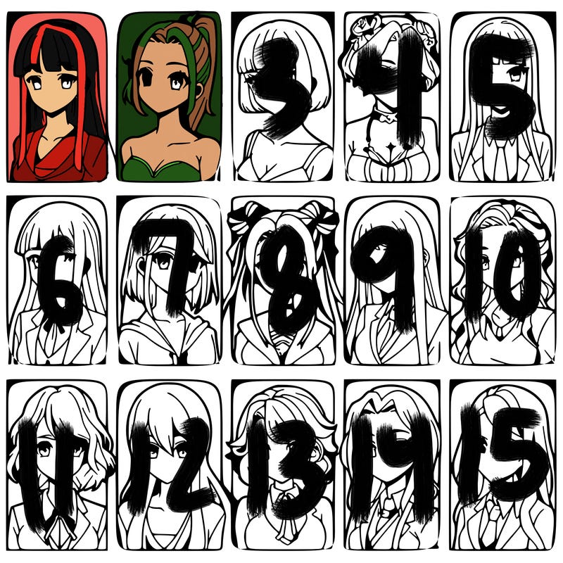 girls that look diffrent anime