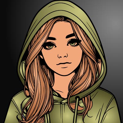 realistic girl with a hoodie