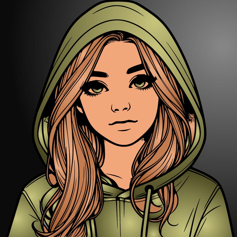 realistic girl with a hoodie