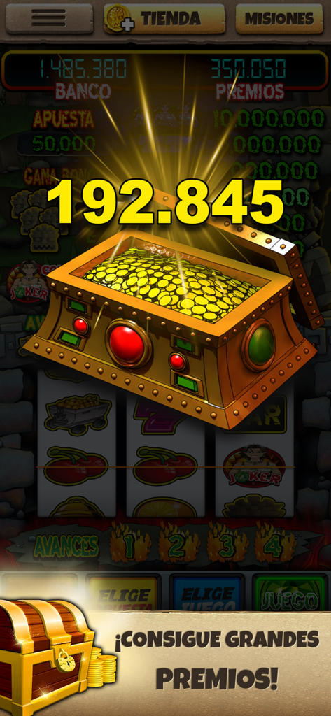 El Tesoro de Java-Tragaperras - Un coffre au trésor doré rempli de pièces et un compteur de gros prix dans un jeu de machine à sous de style espagnol.