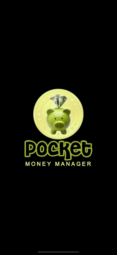 Pocket Money Manager - Pocket Money Manager app logo featuring a green piggy bank with cash inside a gold coin