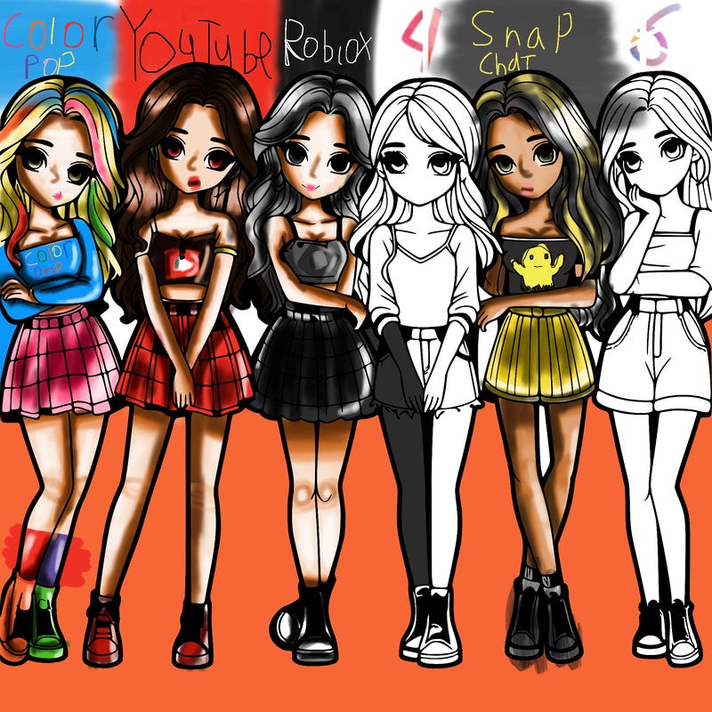 a group of girls realistic