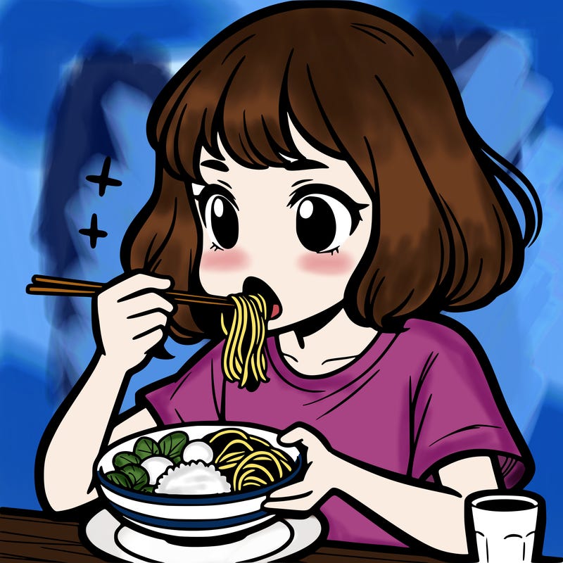 a girl eating food