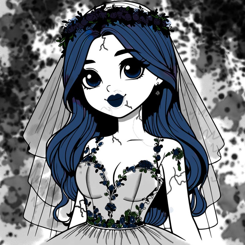 realistic girl in a wedding dress