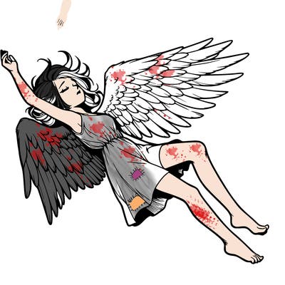 a falling angel realistic